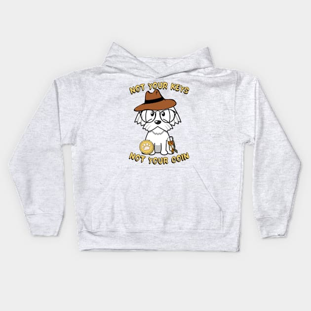 Not your keys not your coin - white dog Kids Hoodie by Pet Station